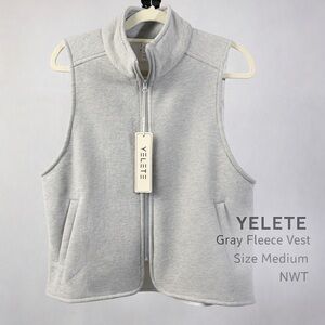 Yelete Gray Fleece Zip Vest Size Medium NWT